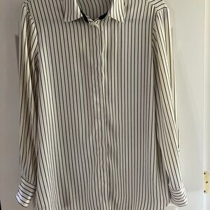 Dalia Black and White Striped Button Down Shirt